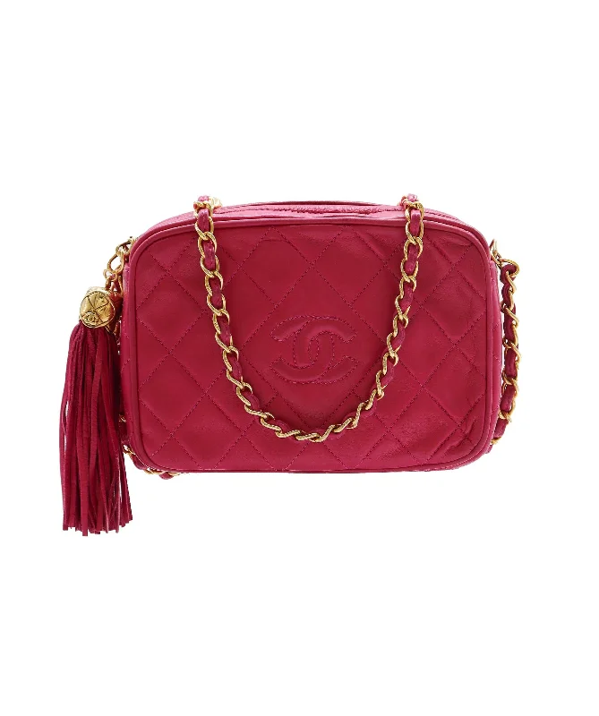 CHANEL VINTAGE FRINGE SHOULDER BAG PINK DXBS2289