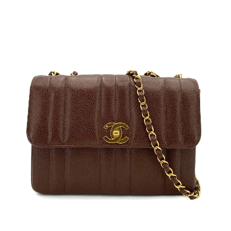 Chanel Vintage Single Flap Mademoiselle Brown Caviar GHW #3 90249065