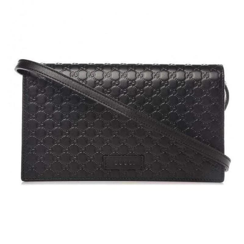 Gucci Marmont bags for women with quilted leather exteriorsMicro Guccissima Chain Wallet Black