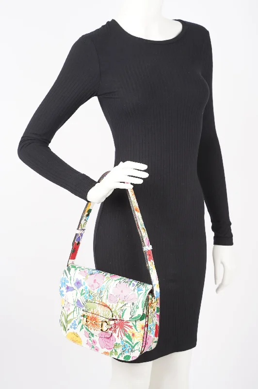 Women Gucci bags with a front - zip pocket for small itemsGucci x Ken Scott Womens Horsebit Floral Multicolour