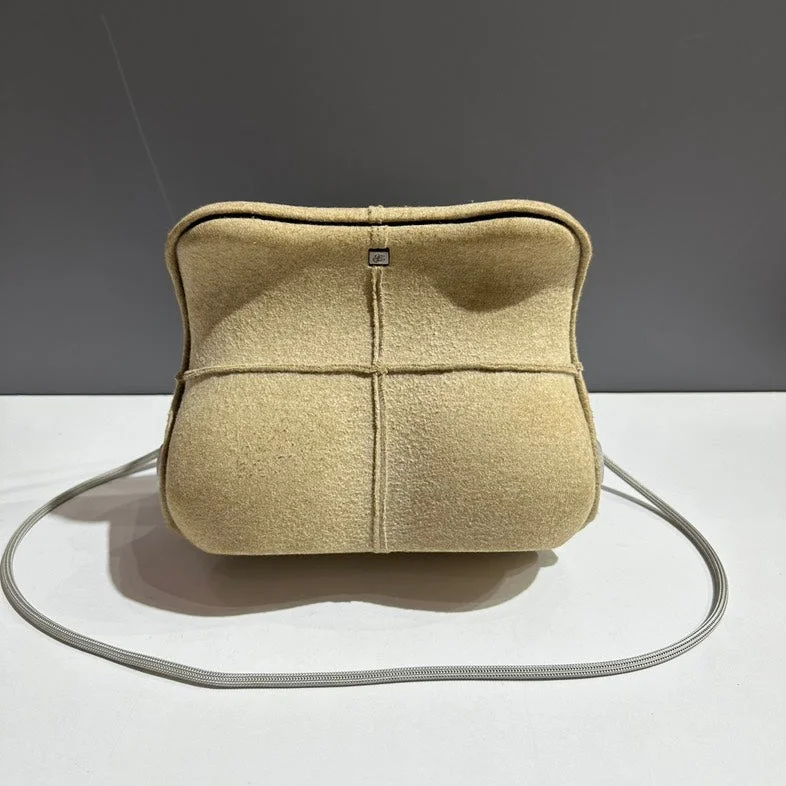 Chanel Beige Wool Felt Shoulder Bag