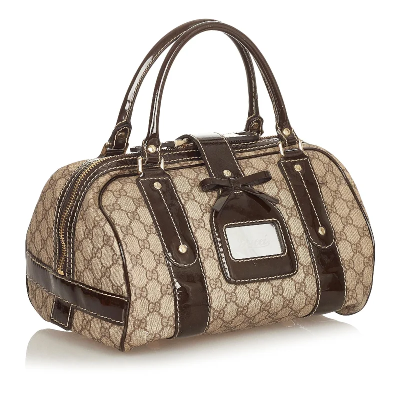 Women Gucci bags with a detachable mirror insideGucci GG Supreme Boston Bag (24866)