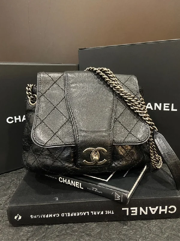 Chanel Black Caviar Leather Flap Bag Medium