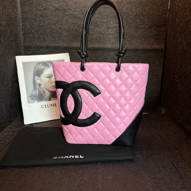 Chanel Pink Black Quilted Kangpeng Vegetable Basket Bag 20cm