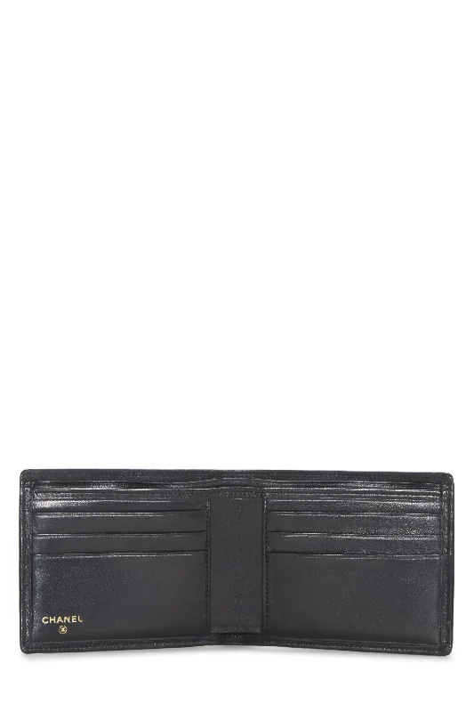 Chanel,  Black Quilted Lambskin Bifold Wallet, Black