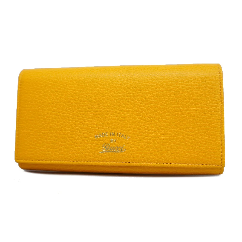 Gucci crossbody bags for women with adjustable leather strapsGucci Long Wallet Women's Leather Yellow