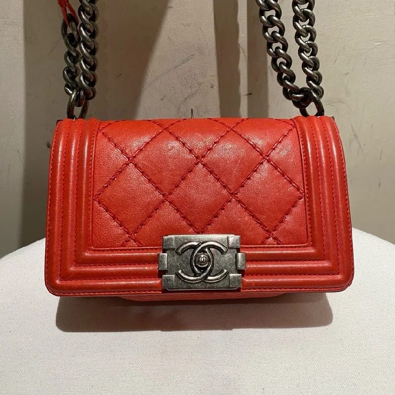 Chanel LeBoy Salmon Red Calfskin Small Bag