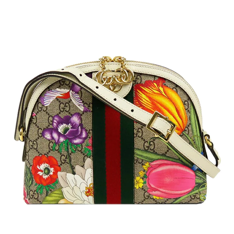 Ladies Gucci Dionysus bags with a detachable shoulder strapGucci GG Supreme Flora Ophidia Dome Small