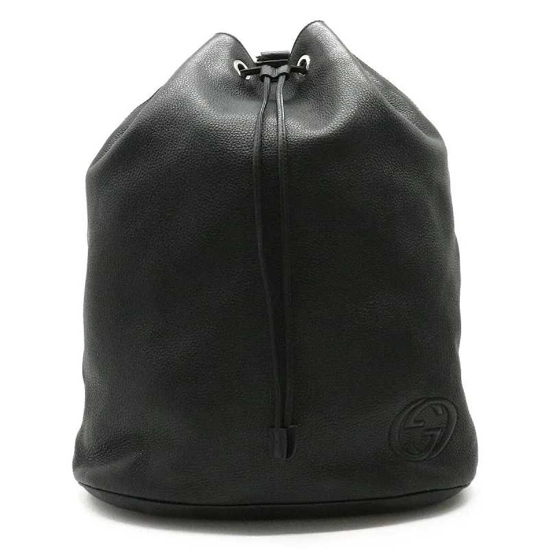 Women Gucci bags with a detachable mirror insideGucci Soho Backpack Rucksack Leather Black 368587