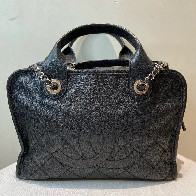 Chanel Black Caviar Leather Tote Bag Medium Size