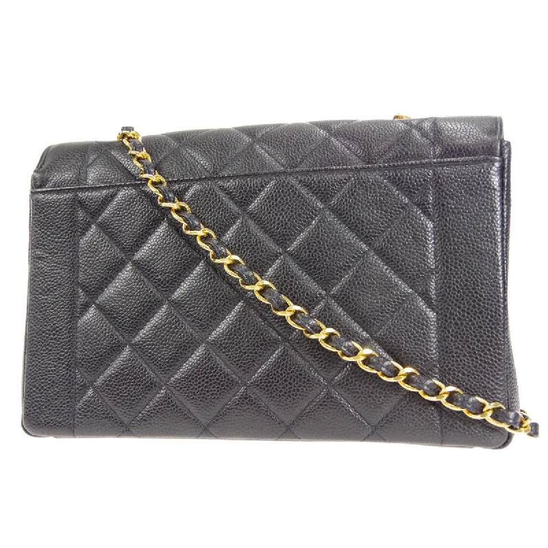 CHANEL 1997-1999 Tall Diana Flap Medium Black Caviar 27060