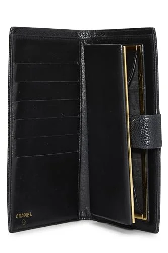 Chanel,  Black Caviar Timeless 'CC' Long Wallet, Black