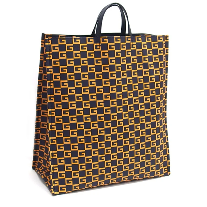 Ladies Gucci shoulder bags with a wide - width strapGucci Square G Print Tote Bag Dark Navy x Yellow Series 20190617 2-SS201912