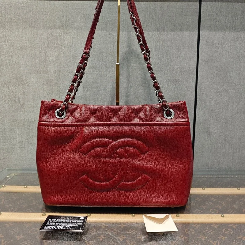 Chanel Red Leather Shoulder Bag 33x24x15cm