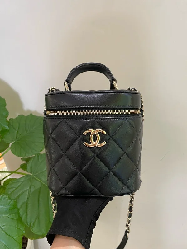 Chanel Black Lambskin Vanity Bag with Dustbag