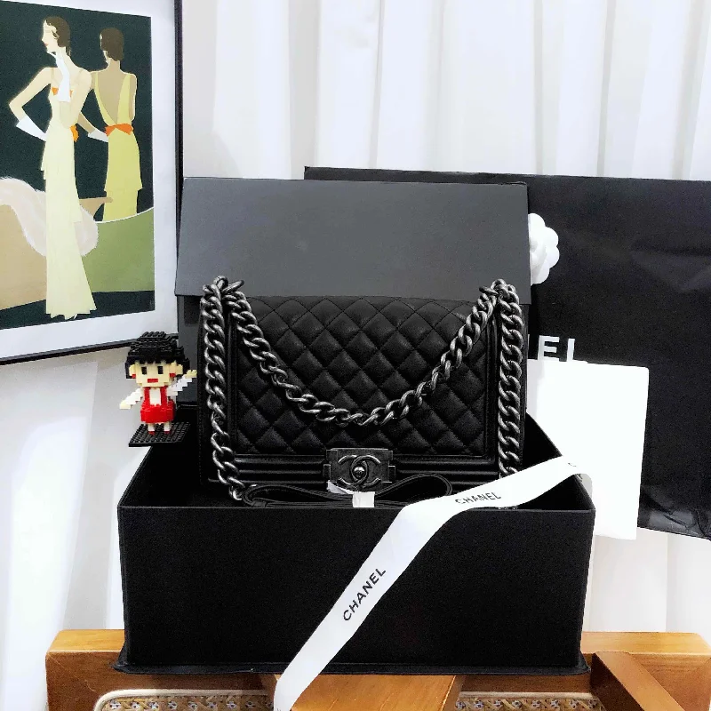 Chanel Leboy Medium Black Quilted Leather Flap Bag