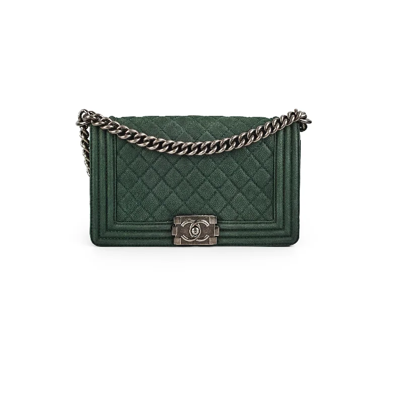 Chanel Old Medium Boy Oliver Green