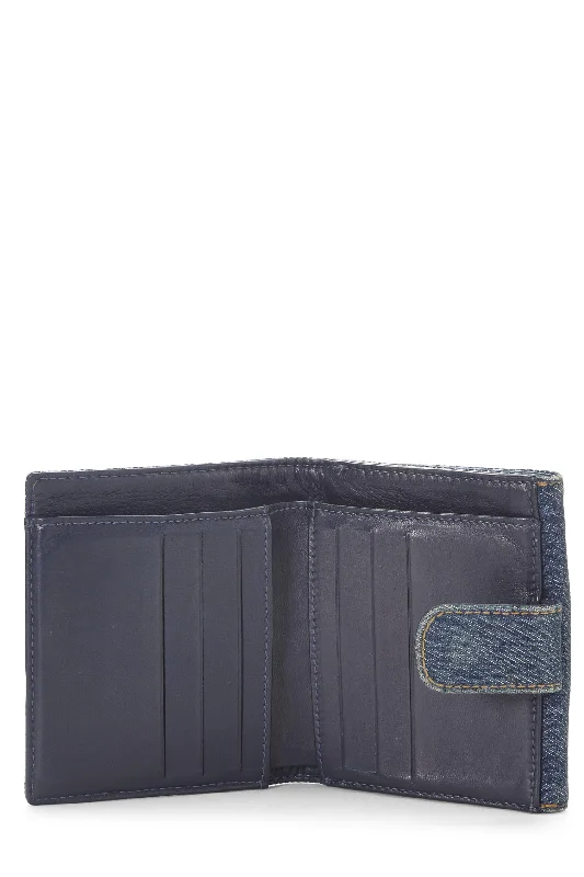 Chanel,  Blue Denim 'CC' Wallet, Blue