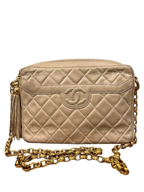 CHANEL Coco Mark Brilliant Chain Shoulder Bag Lambskin Beige GHW B0829WASLH