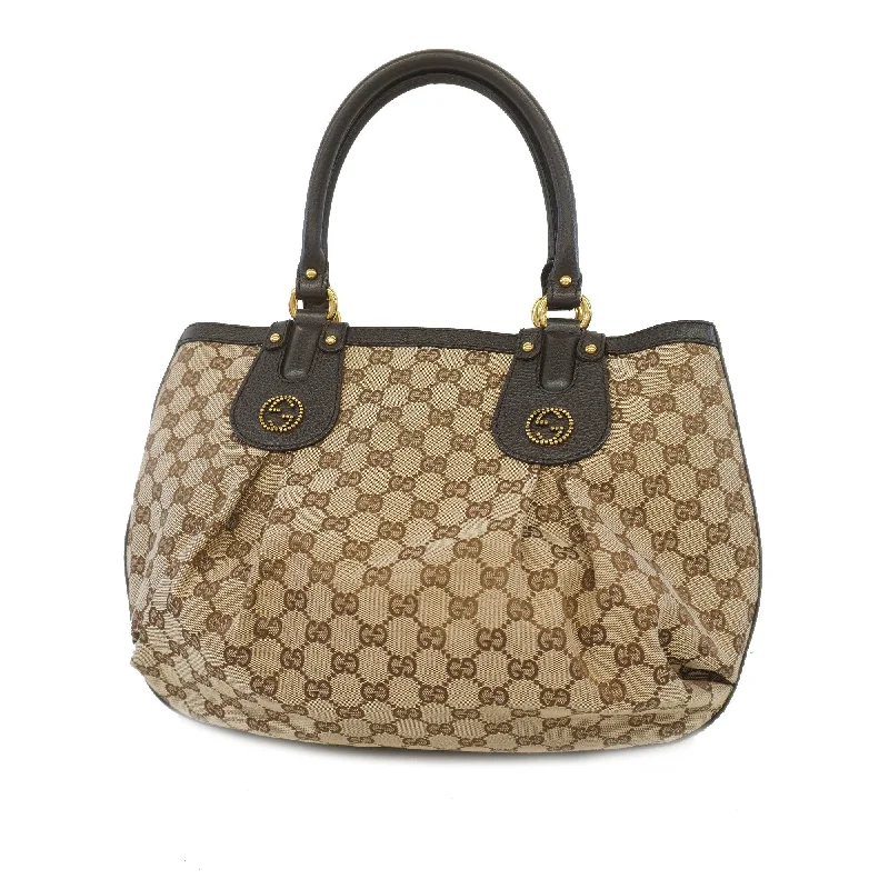 Ladies Gucci shoulder bags with a wide - width strapGucci Tote Bag GG Canvas 353689 Beige/Brown Gold metal